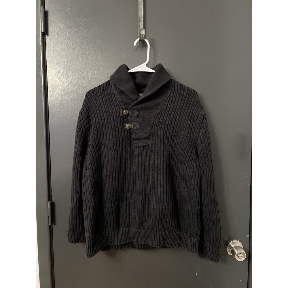 Duluth Men's High-Neck Infantry Blue Sweater Size XL Cotton Wool Blend 68528
